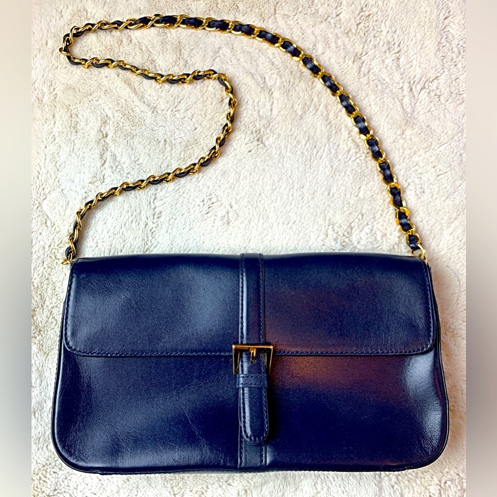 Preston & York Leather Shoulder bag, Navy